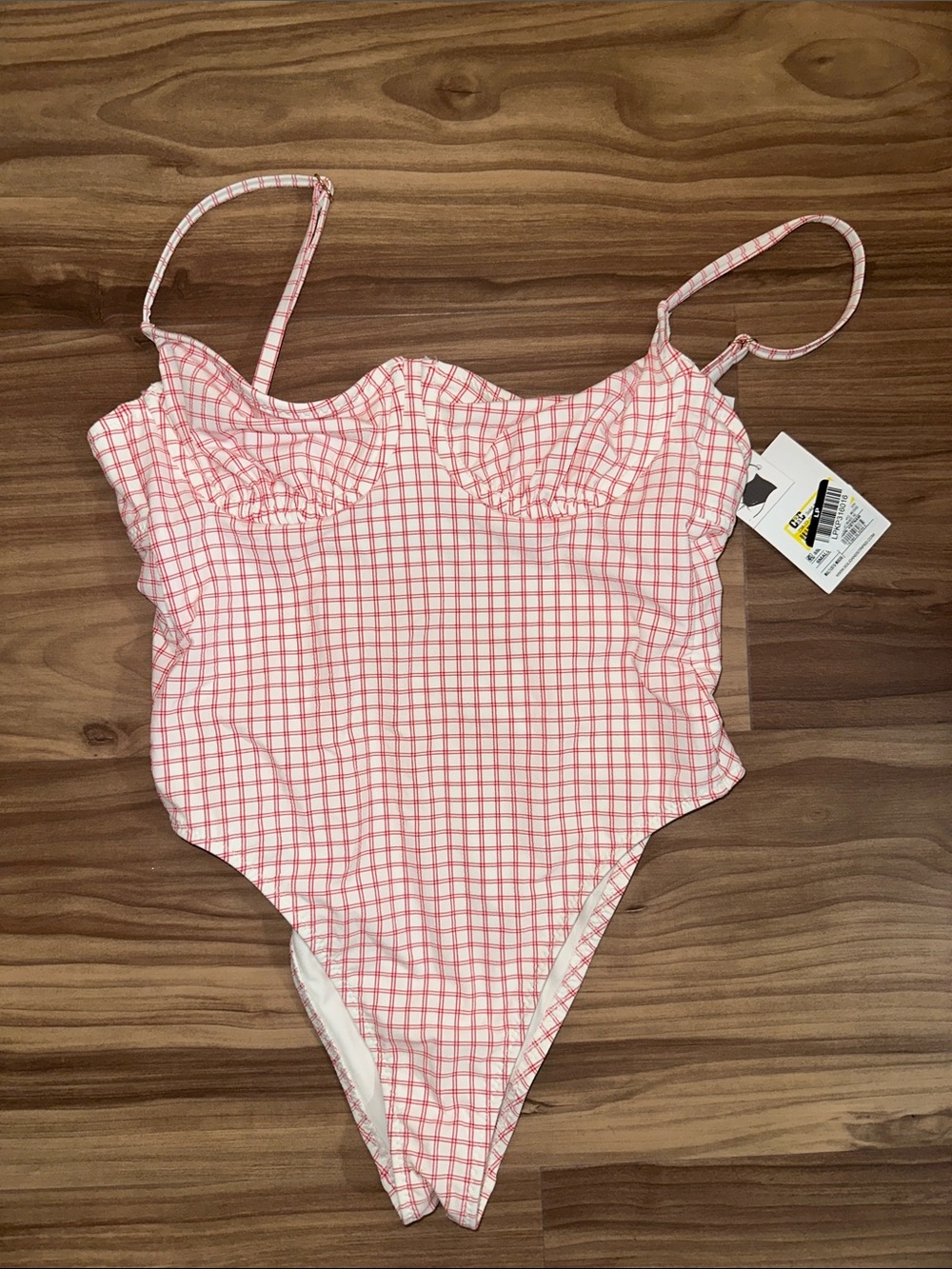 SOLID & STRIPED Pink Gingham One-Piece Swimsuit